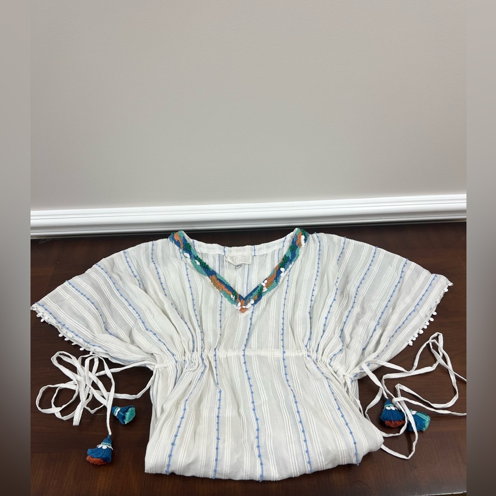 Anthropologie x Duet Ocean Beaded Kaftan size XS/S